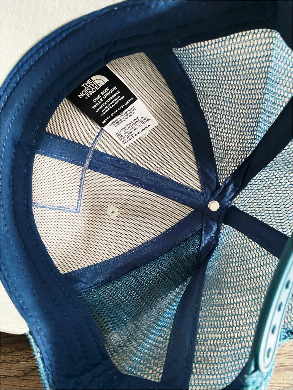 The North Face Blue Two Tone Colorblock Trucker Hat - Picture 4 of 5
